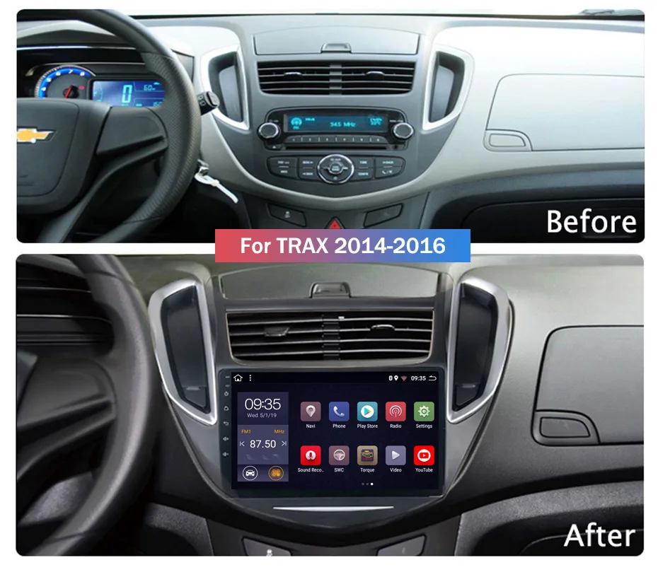9 дюймов 2.5D IPS HD Мульти-сенсорный экран Android8.1 2G RAM 32G ROM NAVI для Chevrolet Trax 2014-2016 с Bluetooth USB
