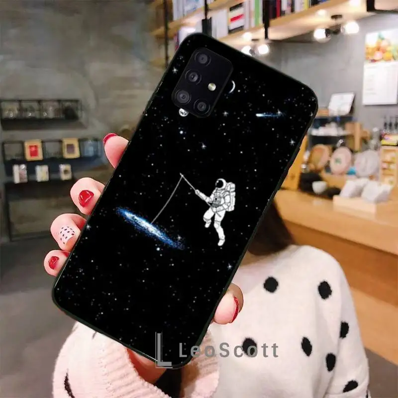 

Moon astronaut space universe Phone Cases For Samsung A40 A50 A51 A71 A20E A20S S8 S9 S10 S20 Plus note 20 ultra 4G 5G
