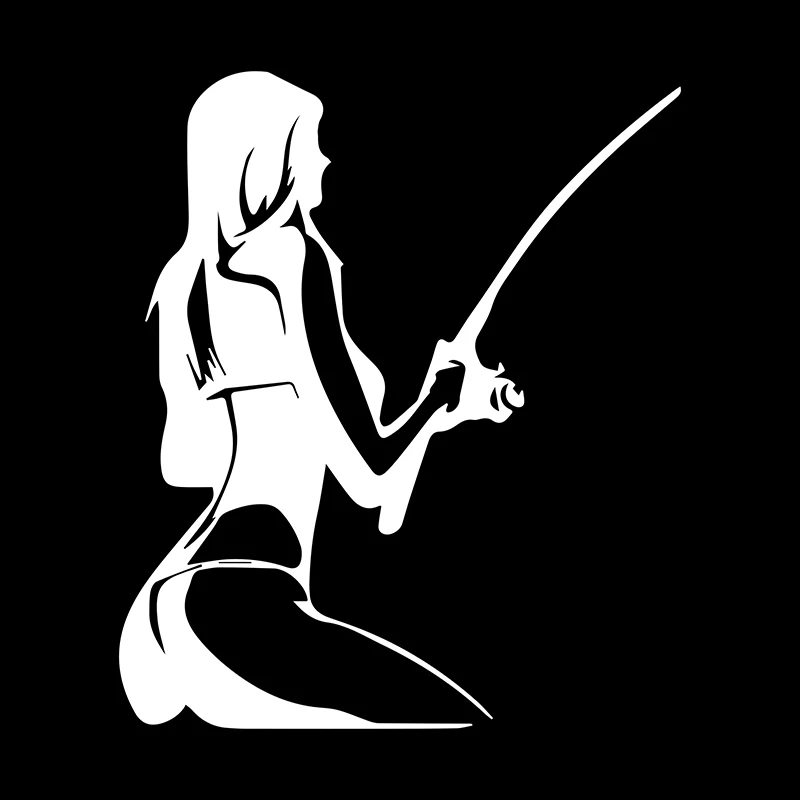 

Classic Fashion Car Sticker Sexy Women Fishing Auto Accessories Waterproof Vinyl Decal for Chevrolet Lexus Honda Kia,16cm*15cm