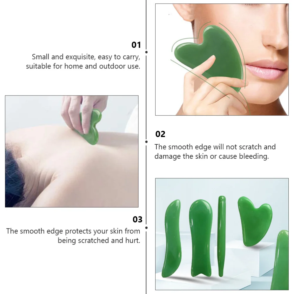 

3pcs Tool Facial Body Skin Massager Scraping Board (Green)