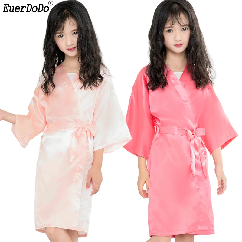 

Kids Bath Robes Silky Robe Children Silk Pajamas Child Bathrobe Girl Pajama Teenage Girls Nightgown