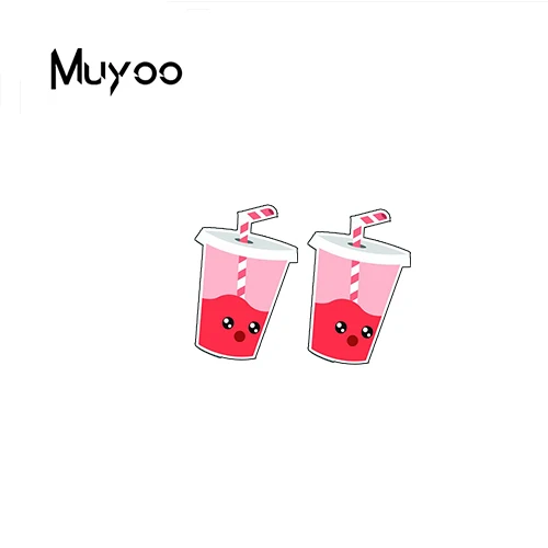 Новые модные милые Мультяшные акриловые серьги с изображением еды напитков