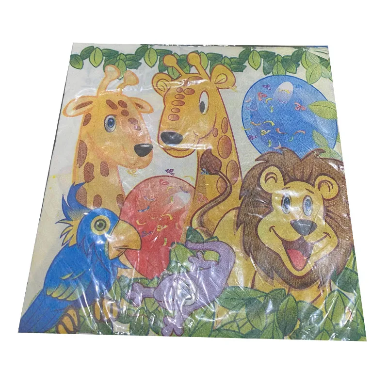 

10pcs/lot Giraffe Lion Party Napkin Birthday Party Decoration Disposable Tableware Supplies Baby Shower Birthday Anniversaire