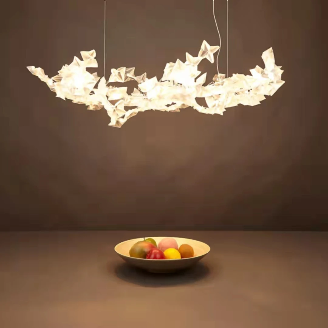 

Italian Soft Plastic Pendant Light for Dining Room Bar Coffee Nordic Transparent Chandelier Art Lamp Hang Luminaire Lighting