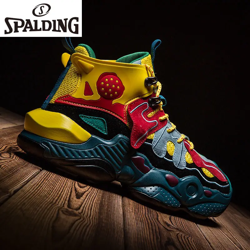 

Spalding men's fashion comfortable breathable non-slip wear-resistant sports shoes simple casual all-match basketball shoes