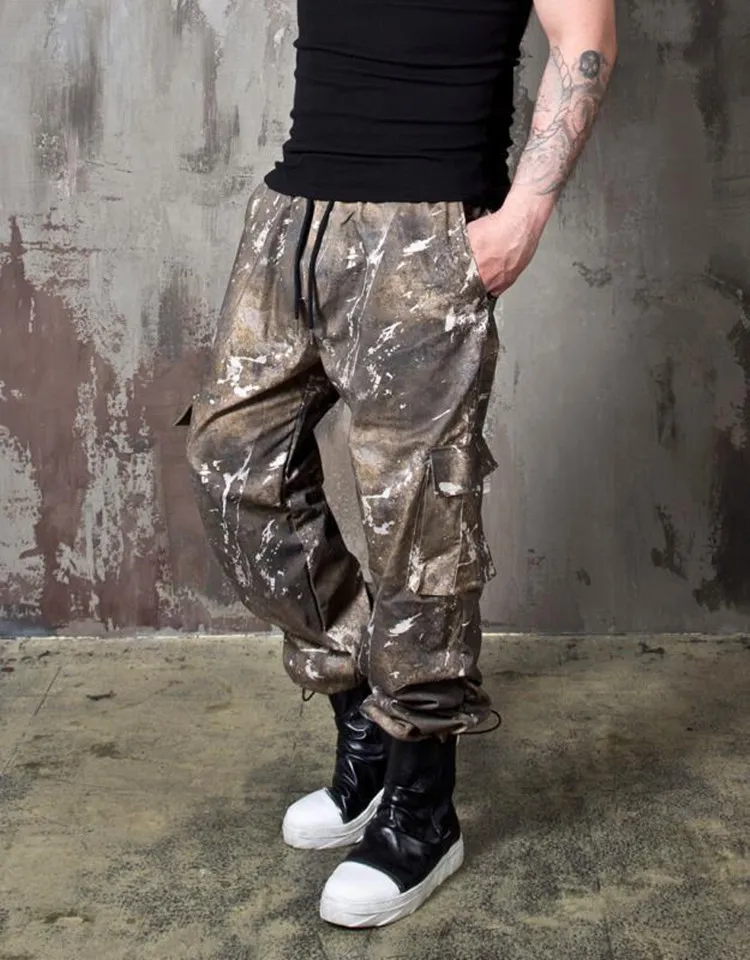 Брюки-карго мужские тактические, камуфляжные штаны с карманами, на шнуровке, с эластичным поясом, штаны для бега, уличная одежда