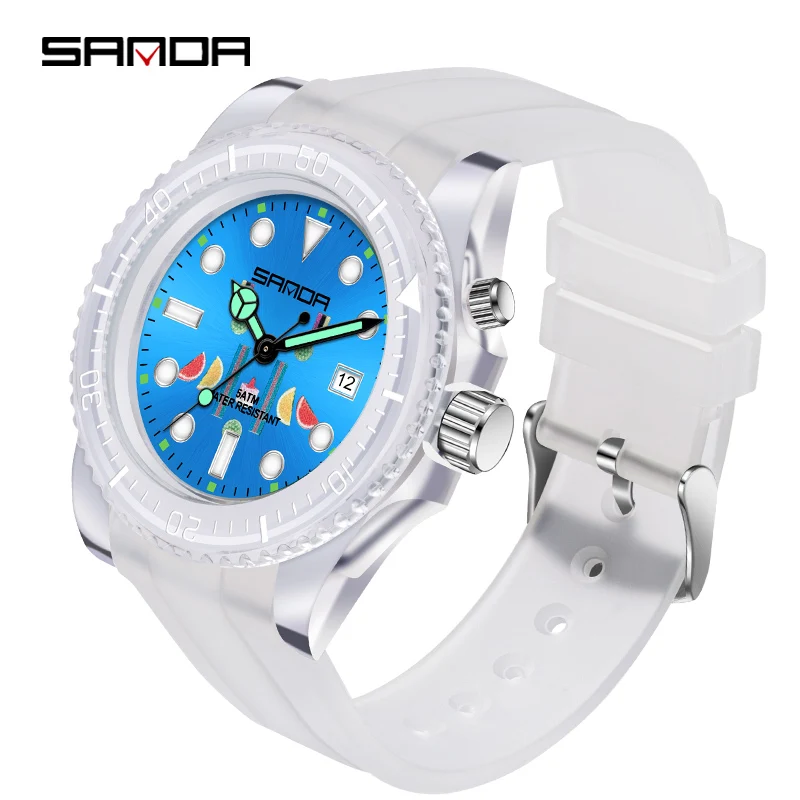 

Часы SANDA кварцевые для мужчин и женщин, японские оригинальные наручные часы с календарем, светящимися стрелками, спортивный браслет