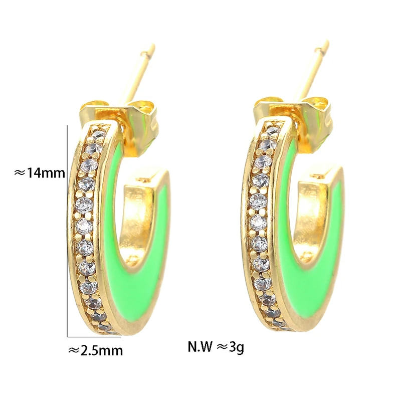 

Aide 2021 Trend Piercing Cooper Stud Earrings Exaggeration Vintage Drop Oil Earrings For Women kolczyki damskie 18K Gold Plata