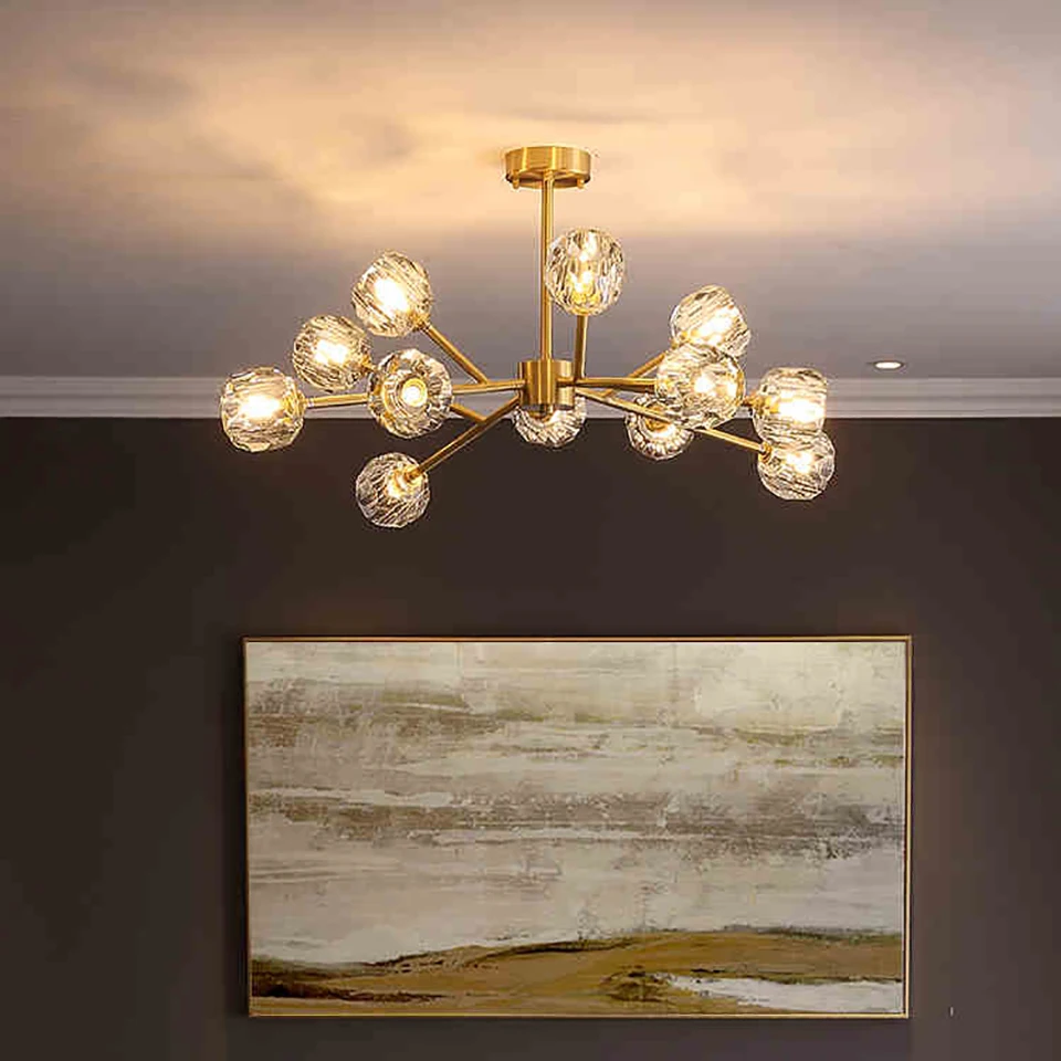 

Luxury Crystal Led Chandelier Living Room Lamp Modern Villa Restaurant Hotel Bedroom Atmospheric Household Decorative Chandelier