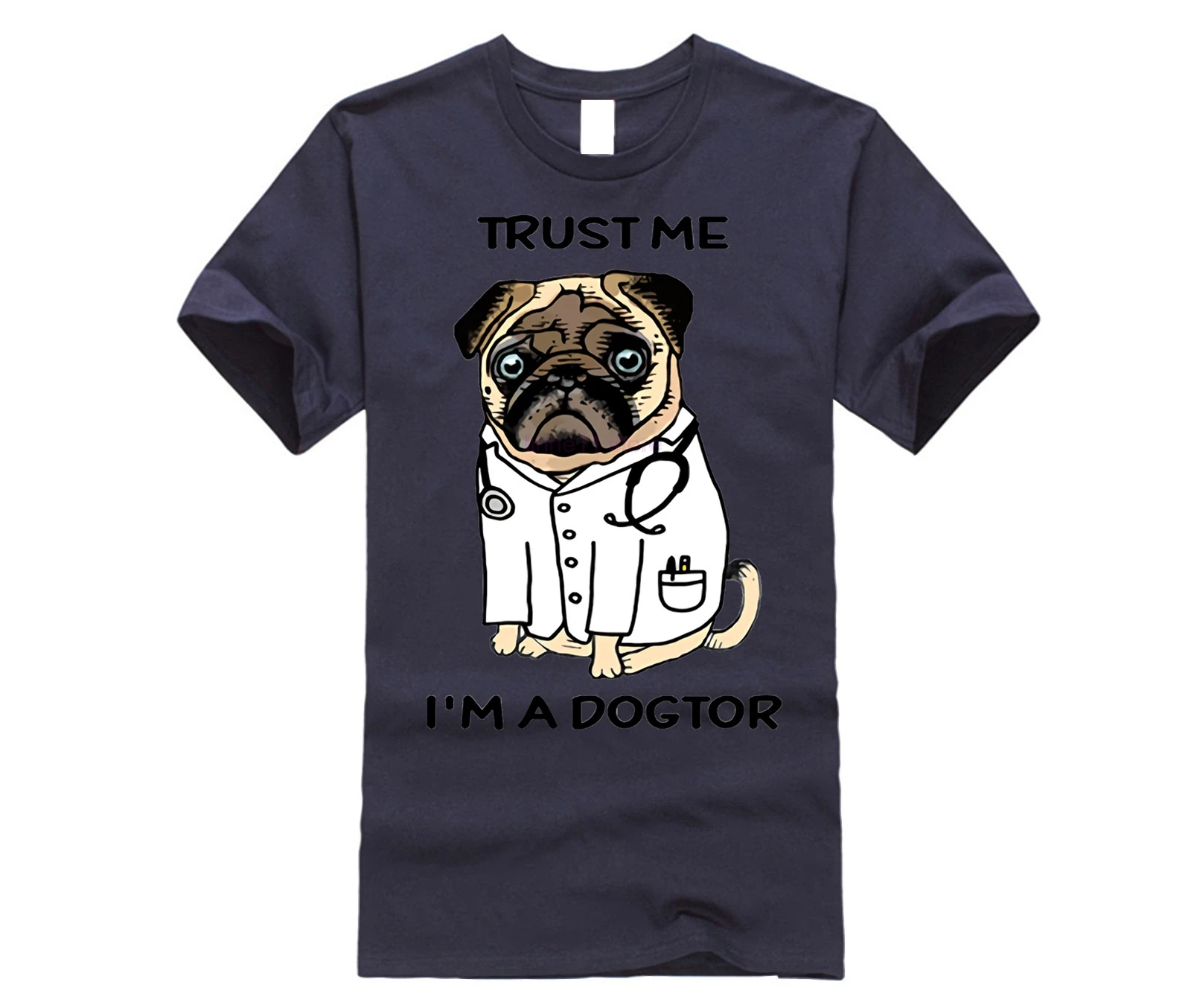 Забавная футболка с надписью Trust Me I'm a Dogtor Pug летняя изображением доктора