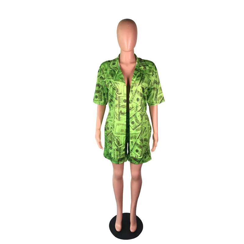 Комплект из двух предметов с принтом в виде банкнот крутая уличная рубашка топ и