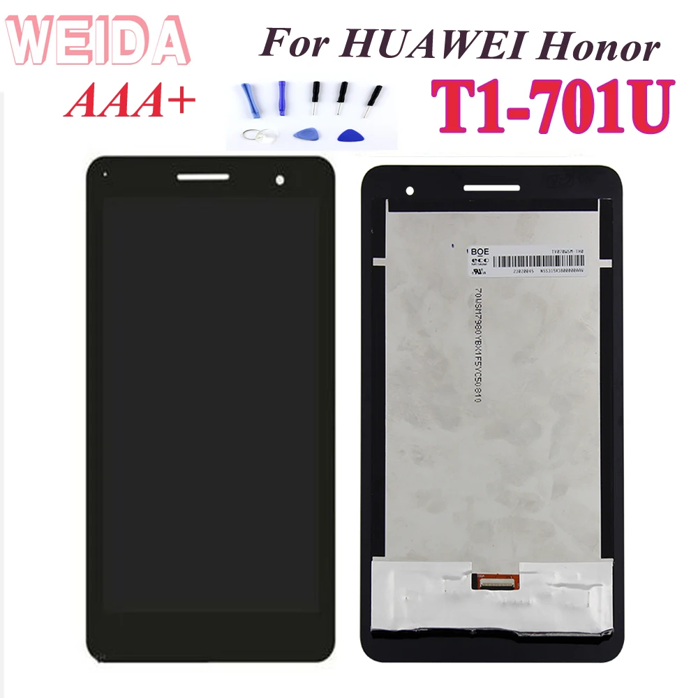 AAA + для Huawei Honor Mediapad T1-701 T1 701U T1-701U T1-701W ЖК-дисплей с сенсорным экраном и