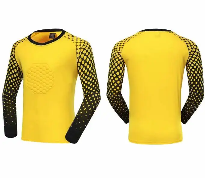 ItemA Yellow Футбольная голкиперская форма мужской, Футбол Трикотажные изделия наборы дети Футбол вратаря рубашка для голкипера брюки шорты размер от s до 3XL - Цвет: ItemA Yellow