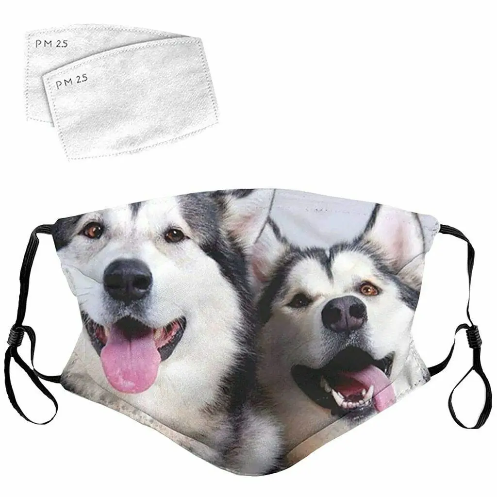 

Husky Dog Pattern Face Covering Mask Breathable Polyester Cotton Reuseable