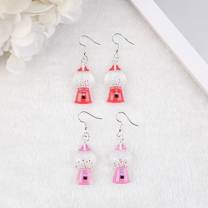 

1Pair Candy Machine Drop Earrings Flatback Cartoon Sugar Diy Making Jewelry for Women and Children