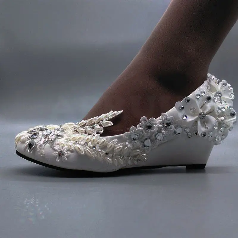 5 см обувь с клиновидной платформой на высоком каблуке Цвет слоновой кости