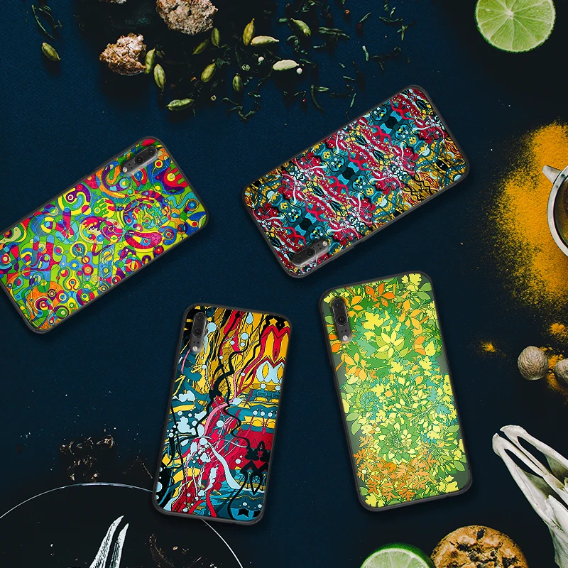 Художественный тренд clashing line дизайн для huawei Y6Y7 2018 Y9 Prime 2019 mate 10 20 Pro Nova2 3 4 Lite Nova 2i 3i 5i