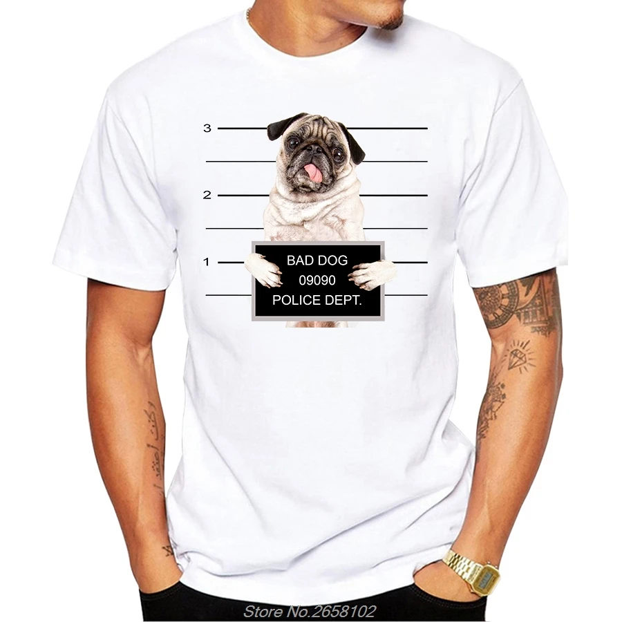 Фото Мужская футболка Humor Bad Dog 2019 модные крутые футболки с животными топы коротким