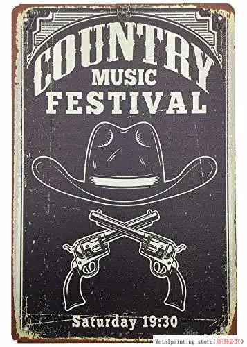 Металлическая винтажная жестяная вывеска Декор-рок фестиваль для кино дом Бар