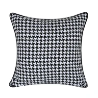 modern black white houndstooth woven jacquard home throw cushion cover decorative square pillow case 45 x 45 cm sell by pieces