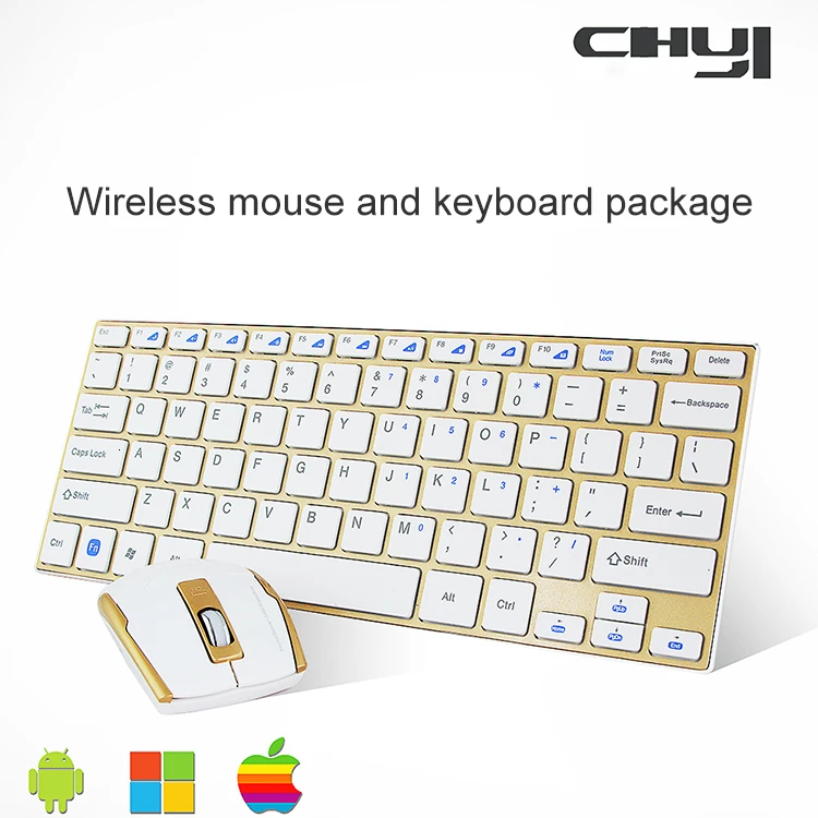 CHYI 2 4 Ghz беспроводная клавиатура и мышь Мини Портативная Mause комбо тонкая