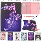 Чехол-книжка для Huawei MediaPad T3 9,6 дюйма, с рисунком из искусственной кожи