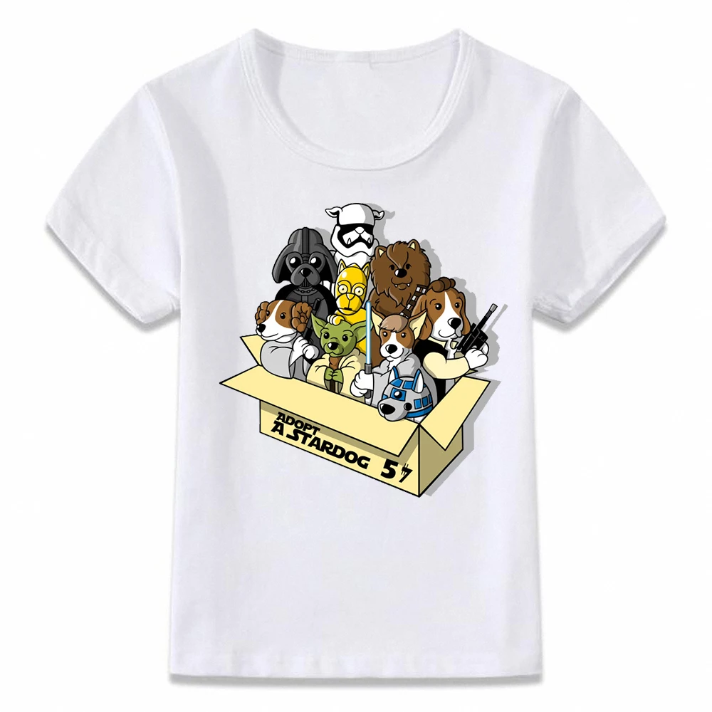 Детская одежда футболка для мальчиков и девочек с изображением собачек