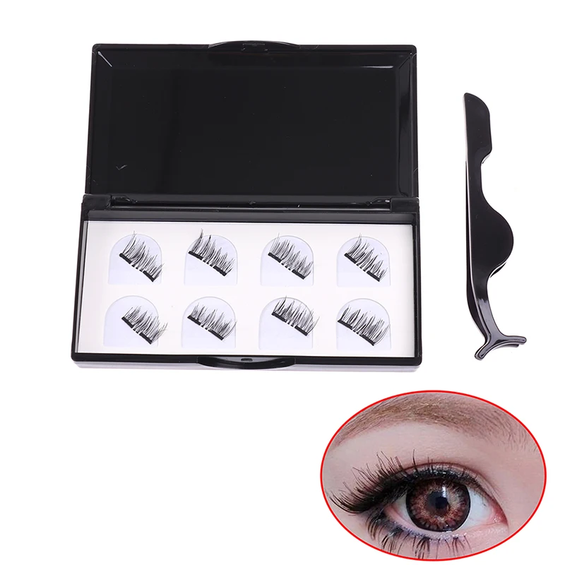 

3D Magnetic Eyelashes False Eyelashes Makeup Handmade Full Cover Thick Long Magnet Eye Lashes With Eyelash Applicator