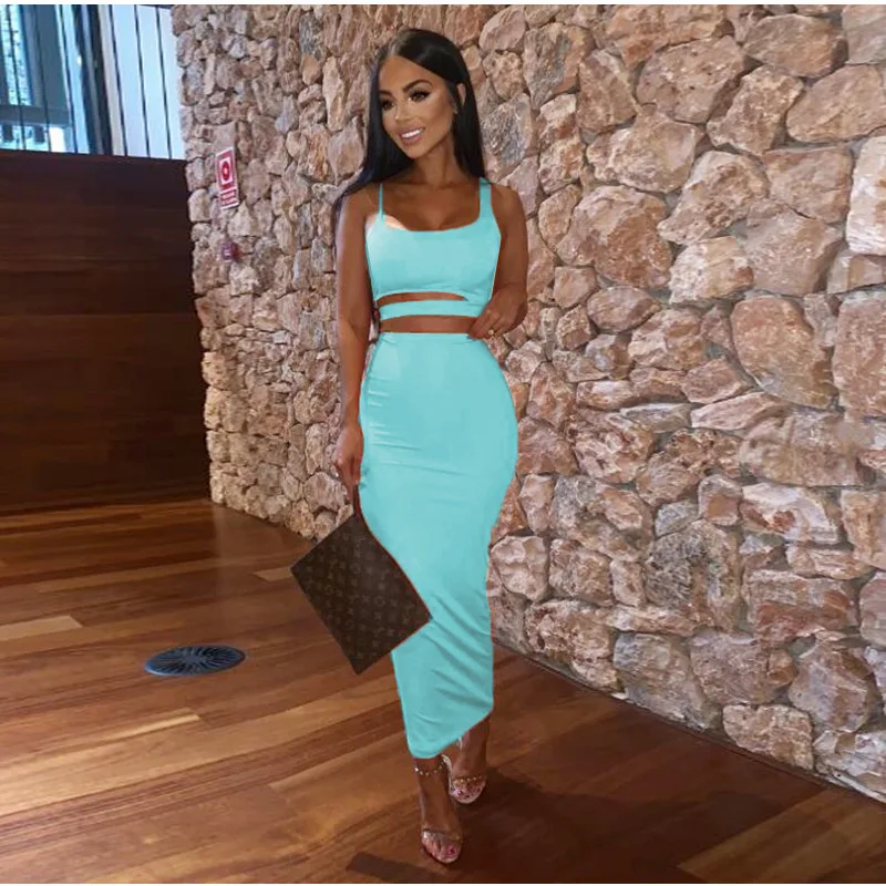 Женское платье двойка BEELVES однотонное облегающее с вырезами цвет черный