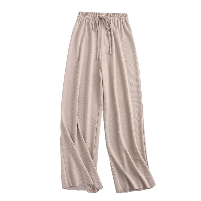 

Soft Comfort Women Pants 2021 New High Waist Casual Summer Slacks Pants Women Ice Silk Ankle-Length Long Trousers Female Slacks