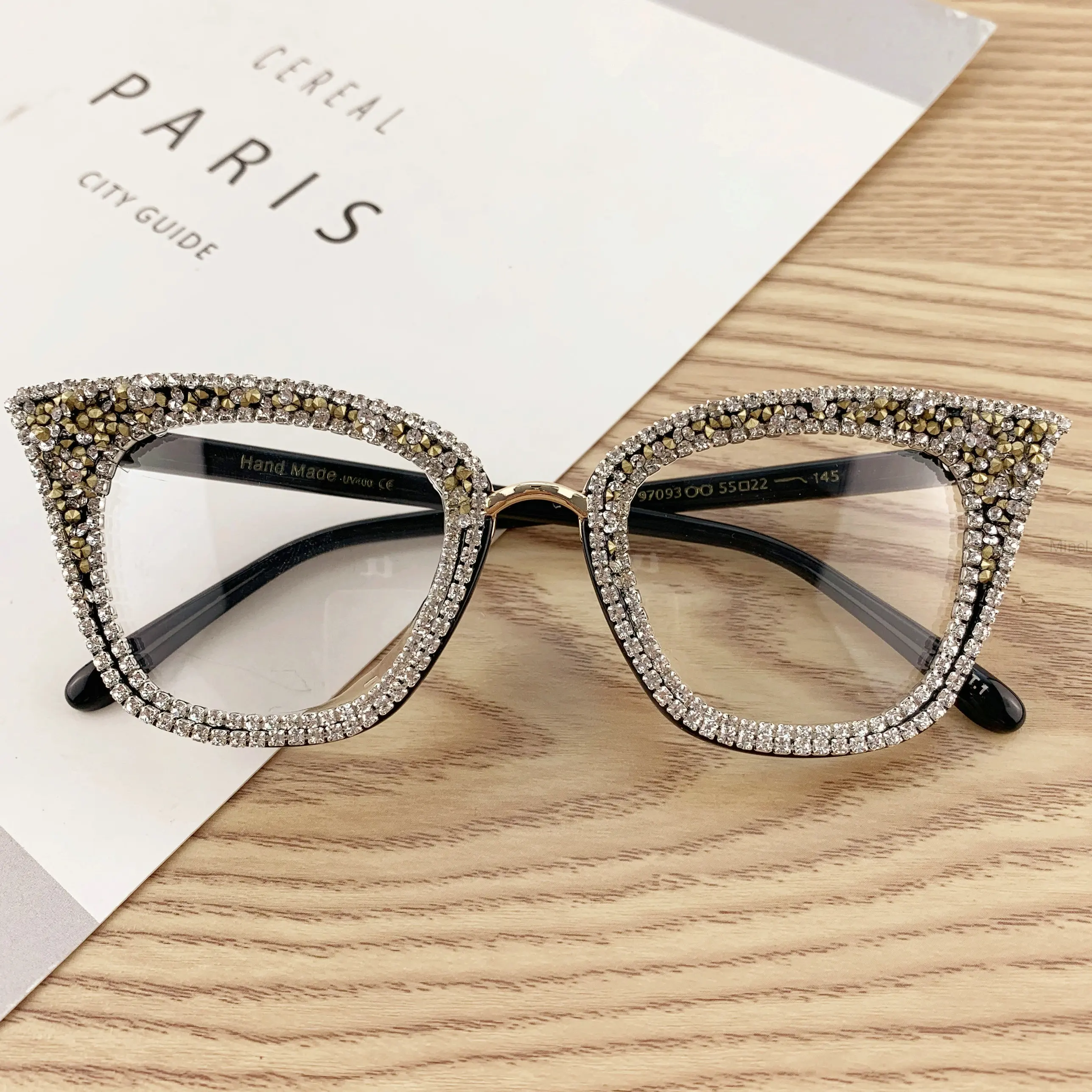 Новые модные золотые бриллиантовые очки Для женщин дизайнерские бренды люксовые