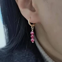 faceted ruby bar earrings gemstones simple delicate pendants charms 14k gold filled women fine jewelry elegant classic earrings