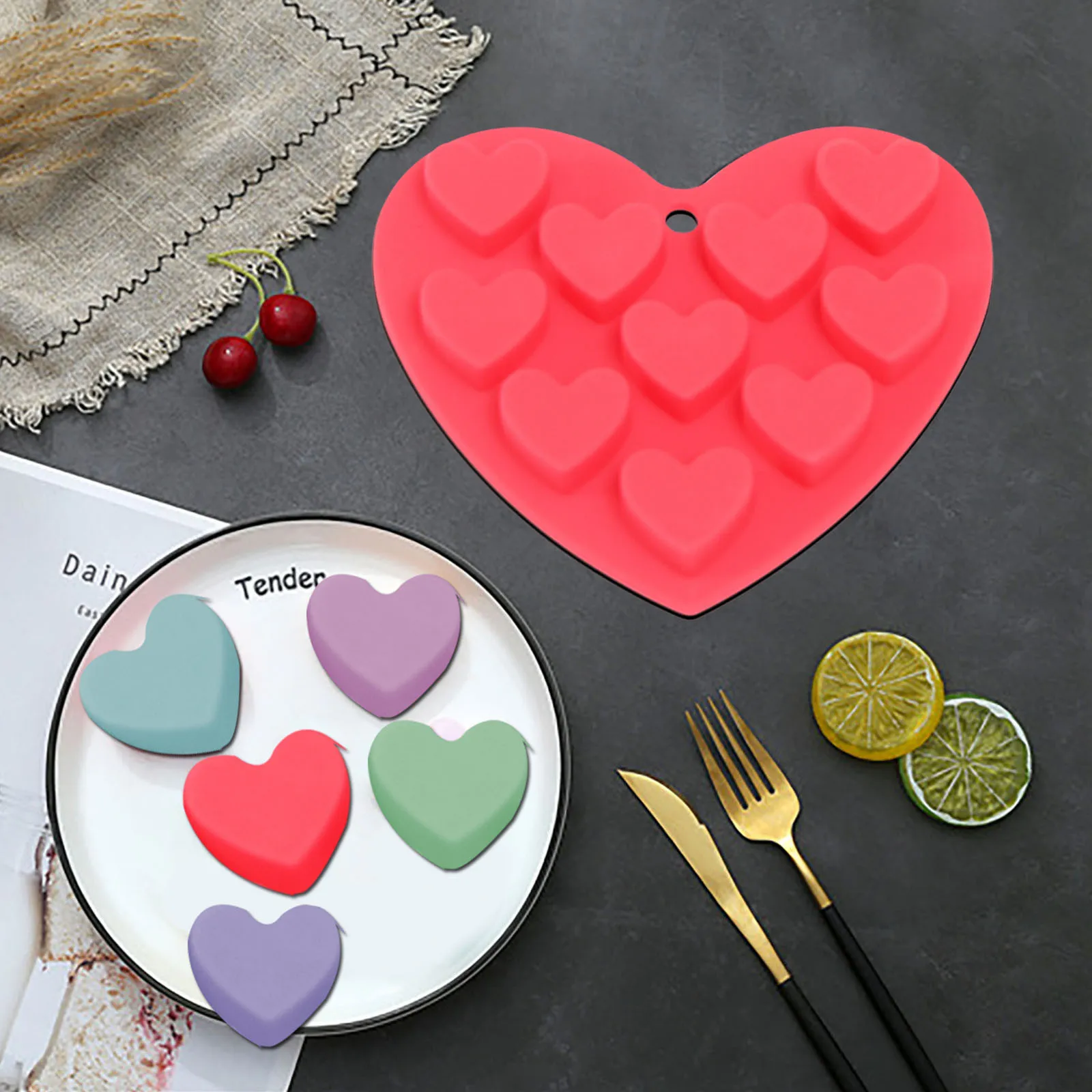 Мульти сердечком форма для выпечки тортов силиконовая шоколада сердце сахар