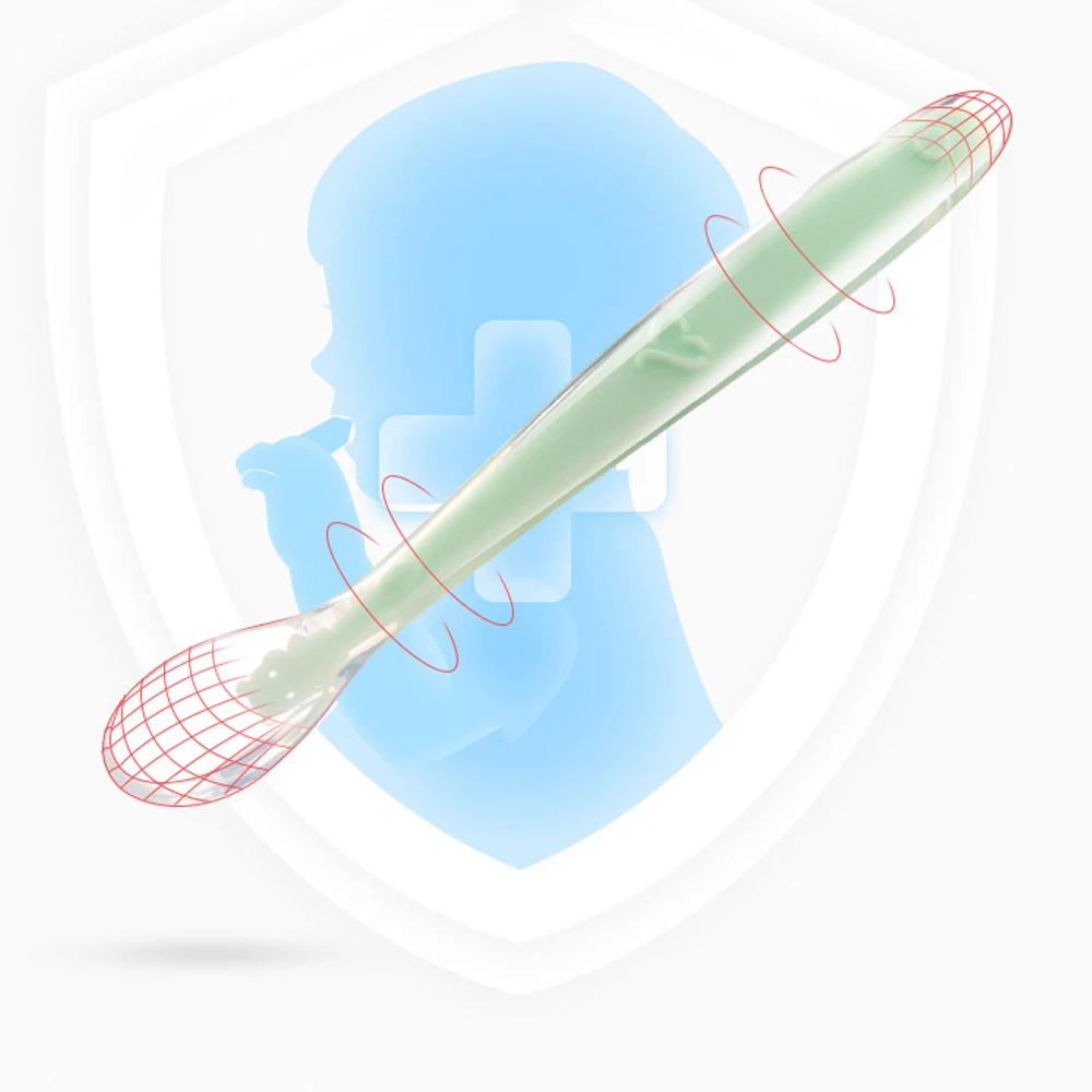 Детская Мягкая силиконовая ложка OLOEY безопасная посуда для младенцев Обучающие