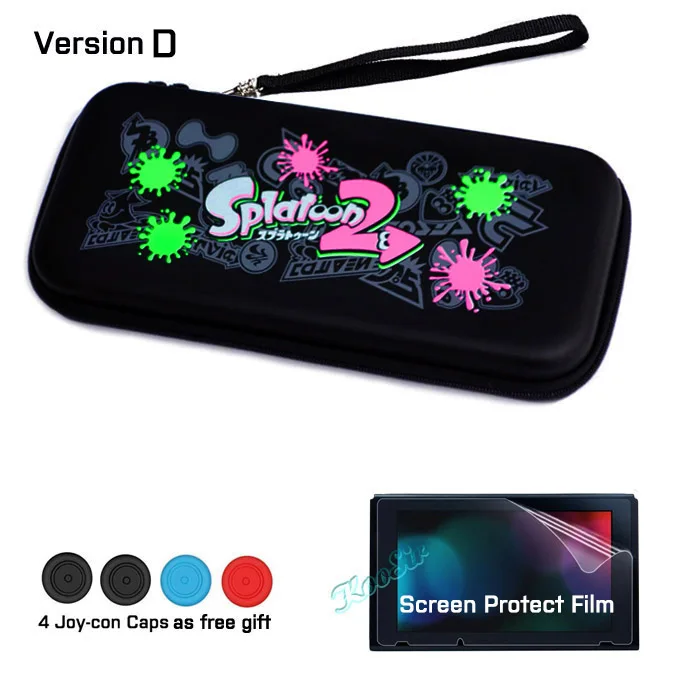 Version D Аксессуары для nintendo Switch, чехол для переноски nintendo Switch, Портативная сумка, защитная пленка для экрана, для игр nintendo Switch - Цвет: Version D