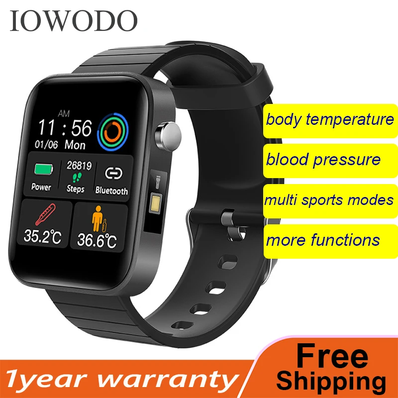 

Смарт-часы T68 мужские с измерением температуры тела, пульса, артериального давления, кислорода