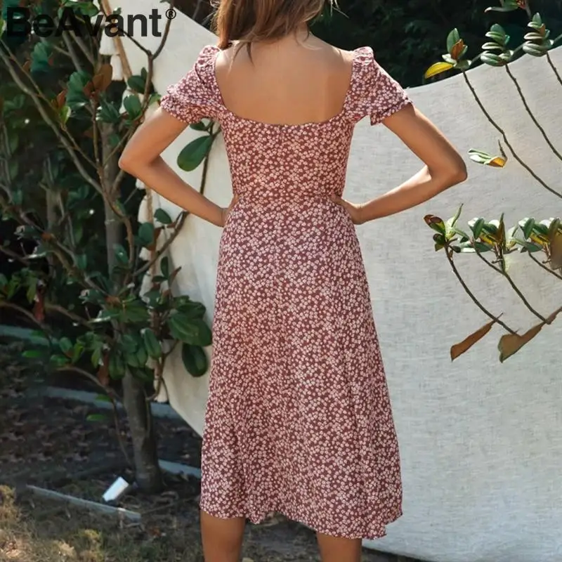 BeAvant повседневное летнее женское платье-миди с цветочным принтом коротким