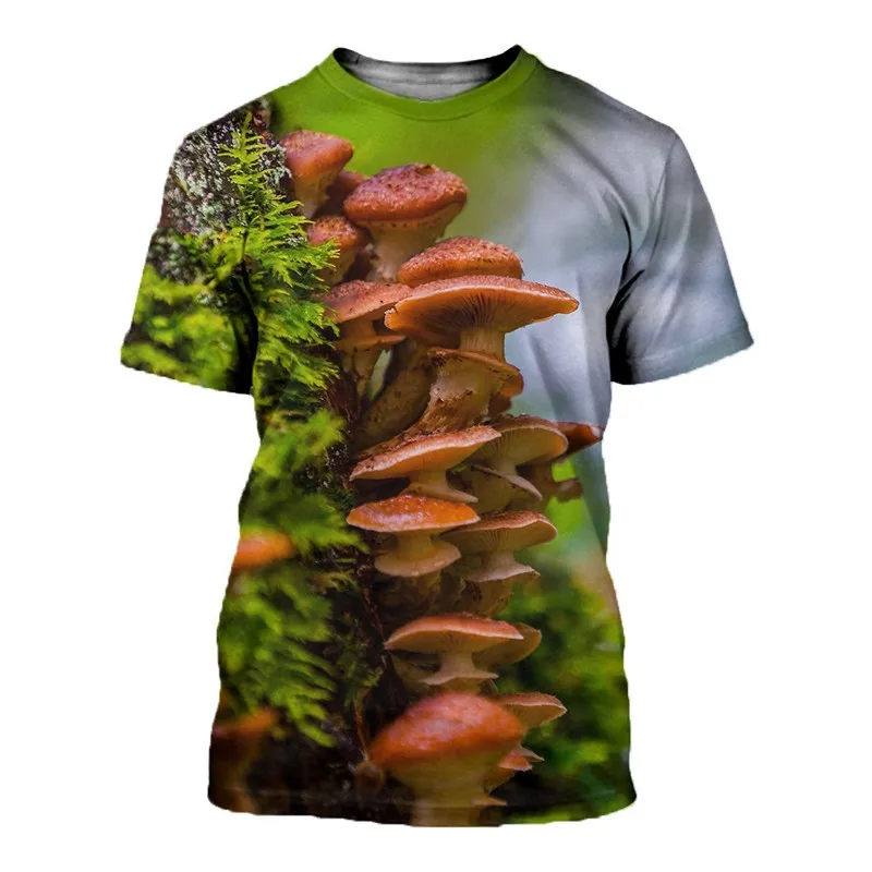 

Новая стильная футболка с 3D принтом, самая красивая футболка с маленькими грибами, модная повседневная Пляжная футболка, уличная футболка в...