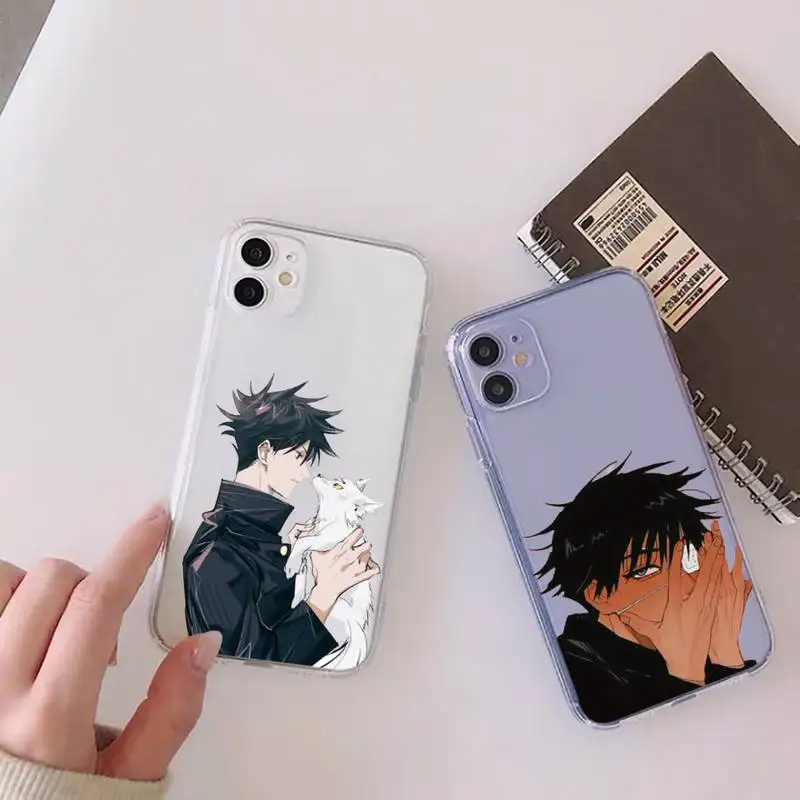 

Jujutsu Kaisen Fushiguro Megumi Phone Case Transparent soft For iphone 12 11 13 7 8 6 s plus x xs xr pro max mini