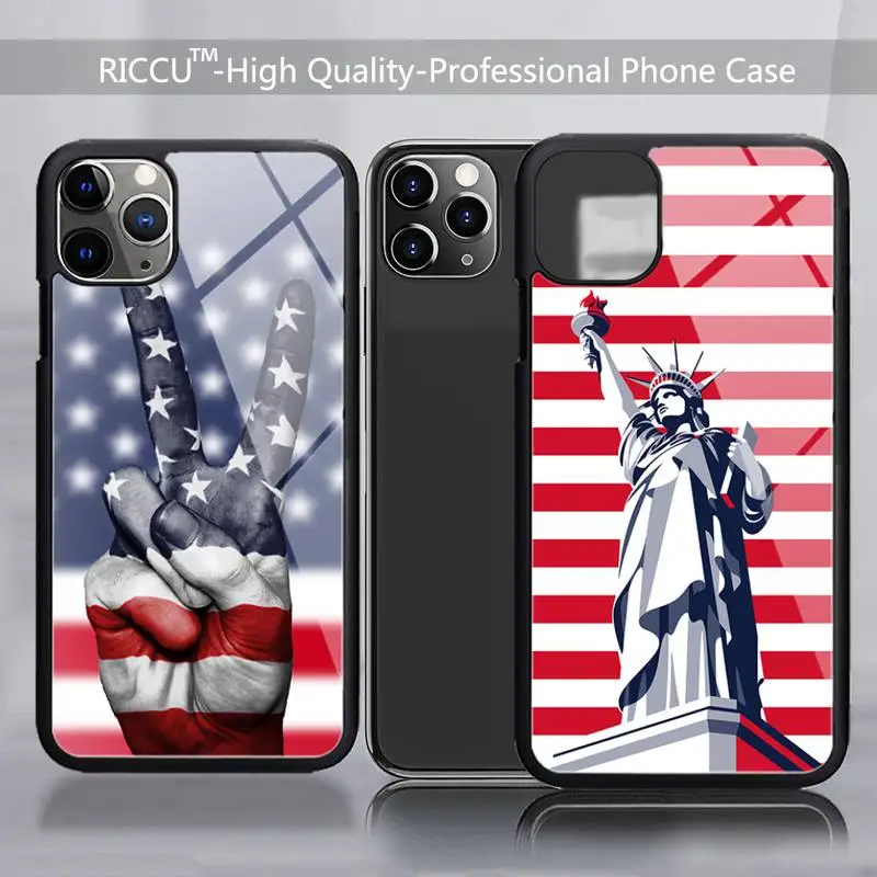 Резиновый чехол с американским флагом для телефона iPhone 12 11Pro Max XS 8 7 6 6S Plus X SE 2020 XR