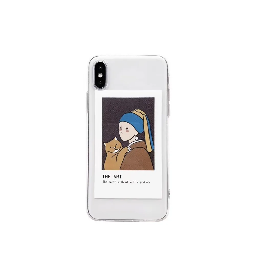 Арт Картина маслом Рамка открытки чехол для телефона iphne Xs MAX XR X 6 6s 7 8plus винтажное искусство INS абстрактный мягкий чехол из ТПУ