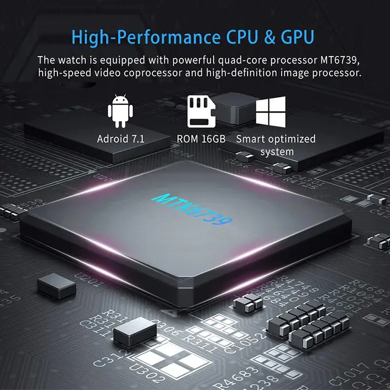 

MTK6739 Quad Core 4G Smart Watch 16GB Rom Android 7.1 Smartwatch Heart Rate Monitor GPS Wifi Bluetooth 1.3 inch Watch