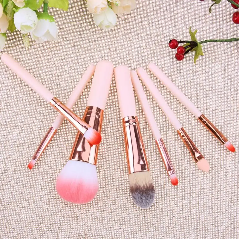 

7Pc Makeup Brushes Set professional 7pcs/lot For Foundation Powder Blush Eyeshadow Concealer Lip Eye Brush Cosmetics Beauty Tool