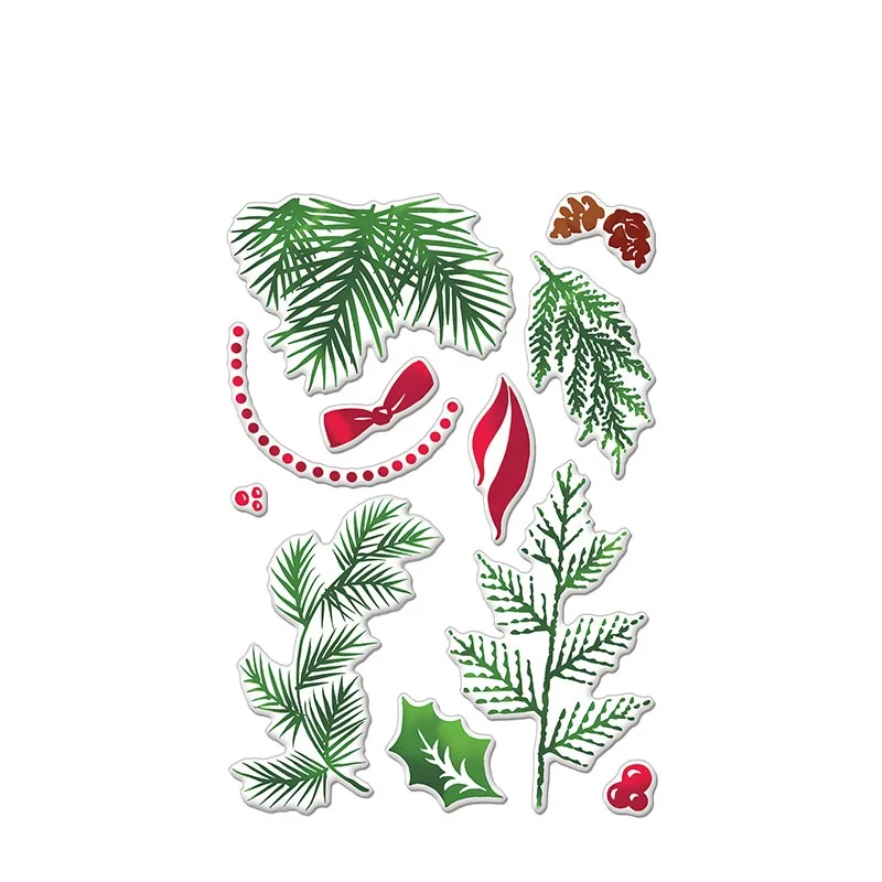FXL Рождественская зелень прозрачный силиконовый штамп/печать для DIY