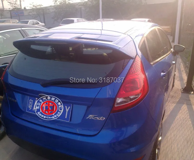 Для Ford Fiesta спойлер 2009 2013 ABS пластиковый Неокрашенный цвет задний на крышу крыло