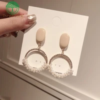 e314 fashion shining circle earrings precision inlay rhinestone earrings for women wedding party jewelry