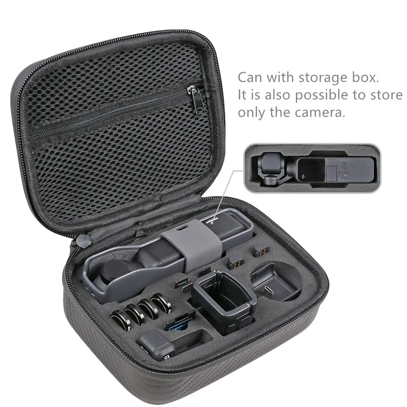安い 8 個収納袋 Osmo ポケットポータブルケース PU 防水ショックアブソーバーバッグフィルタースペアパーツボックス Dji Osmo ポケットカメラ