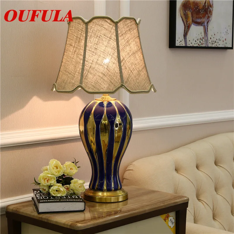 

Hongcui Ceramic Table Lamps Desk Lights Luxury Modern Contemporary Fabric for Foyer Living Room Office Creative Bed Room Hotel