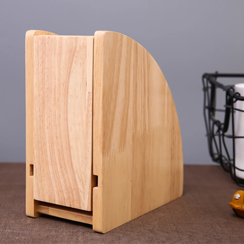 

With Cover Practical Durable Coffee Storage Dispenser Filter Paper Holder Dust Proof Large Capacity Wooden Tools Stand Rack