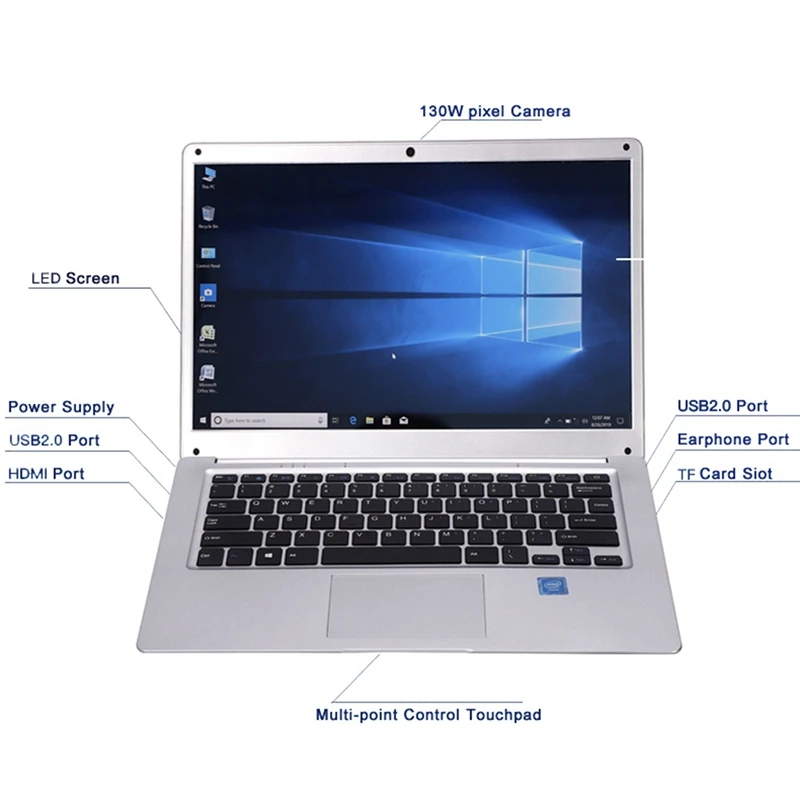 14 дюймов ноутбук 4 Гб ОЗУ 64 SSD Intel Atom Z8350 1080P FHD дисплей Windows 10 Мини США Plug и ЕС